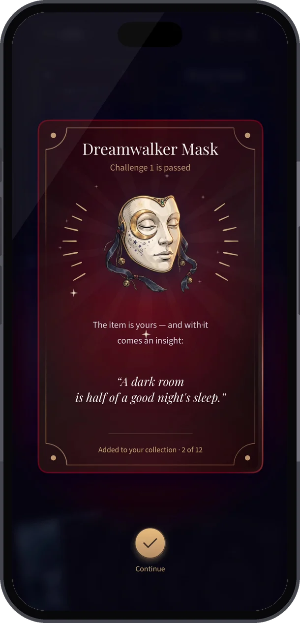 Dreamwalker Mask item won in a Challenge